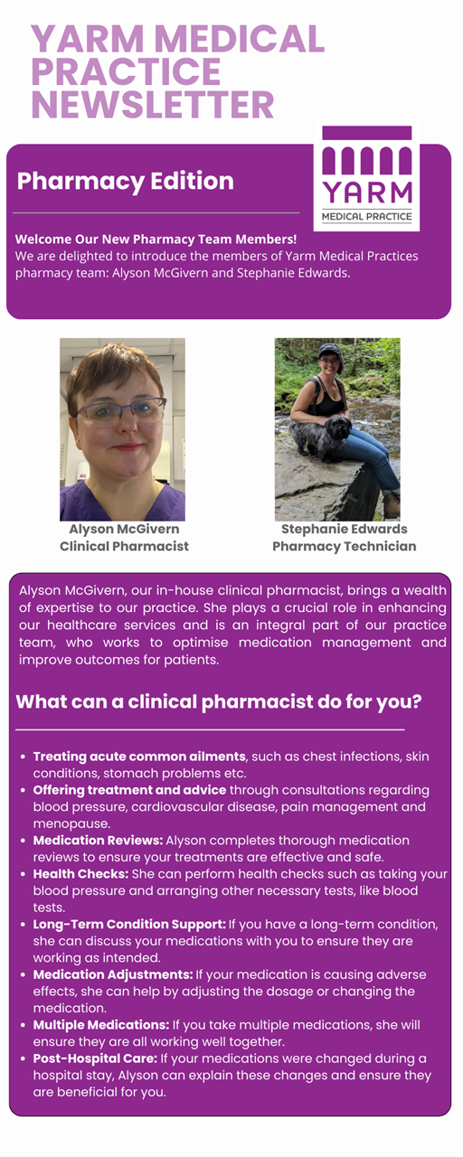 Yarm Medical Practice - Pharmacy Newsletter